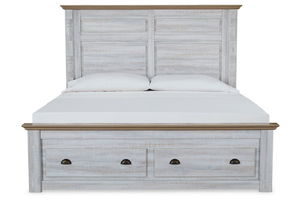 Haven Bay Two-tone King Panel Storage Bed