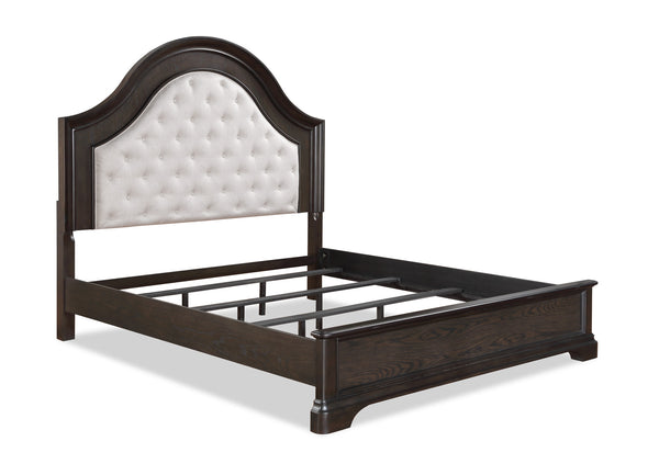 Duke Dark Brown Queen Upholstered Panel Bed