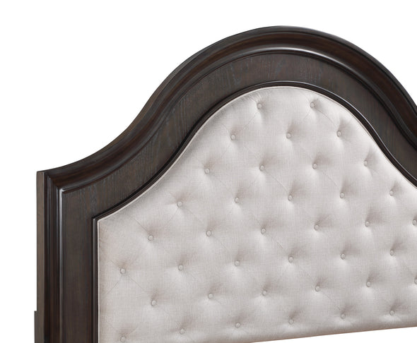 Duke Dark Brown King Upholstered Panel Bed