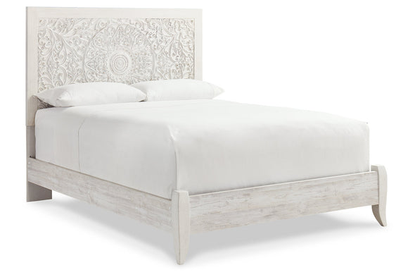 Paxberry Whitewash Queen Panel Bed -  - Luna Furniture
