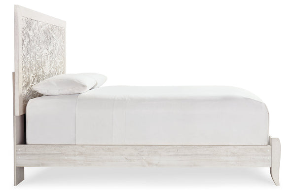 Paxberry Whitewash Queen Panel Bed -  - Luna Furniture