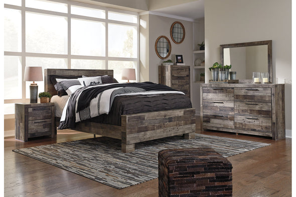 Derekson Multi Gray Queen Panel Bed -  - Luna Furniture
