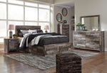 Derekson Multi Gray Side/Footboard Storage Platform Bedroom Set