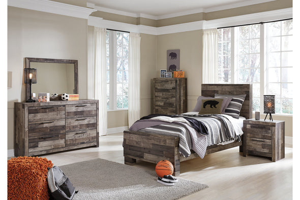 Derekson Multi Gray Twin Panel Bed