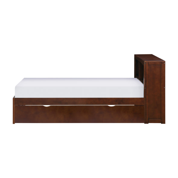 Rowe Dark Cherry Twin Bookcase Bed with Twin Trundle