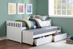 Galen White Twin/Twin Bed with Storage Boxes