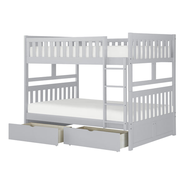 Orion Gray Twin Full/Full Bunk Bed with Storage Boxes