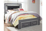 Lodanna Gray Full Panel Bed with 2 Storage Drawers