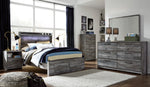 Baystorm Gray LED Footboard Storage Platform Youth Bedroom Set - Luna Furniture