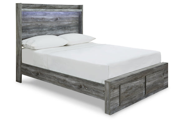 Baystorm Gray Full Panel Bed with 2 Storage Drawers