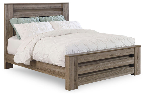 Zelen Warm Gray Queen Panel Bed -  - Luna Furniture