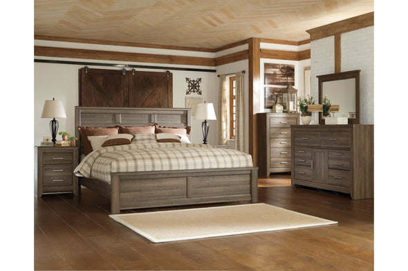 Juararo Dark Brown King Panel Bed -  - Luna Furniture