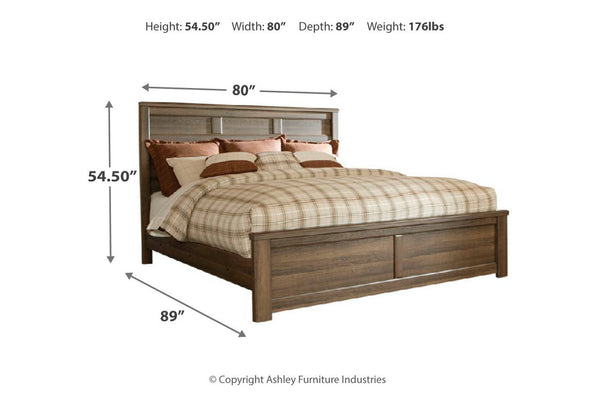 Juararo Dark Brown King Panel Bed -  - Luna Furniture