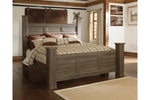 Juararo Dark Brown King Poster Bed -  - Luna Furniture