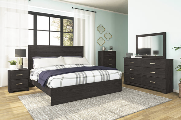 Belachime Black Panel Bedroom Set - Luna Furniture