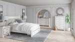 Altyra White LED Upholstered Footboard Storage Platform Bedroom Set - Luna Furniture