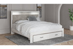 Altyra White King Upholstered Storage Bed