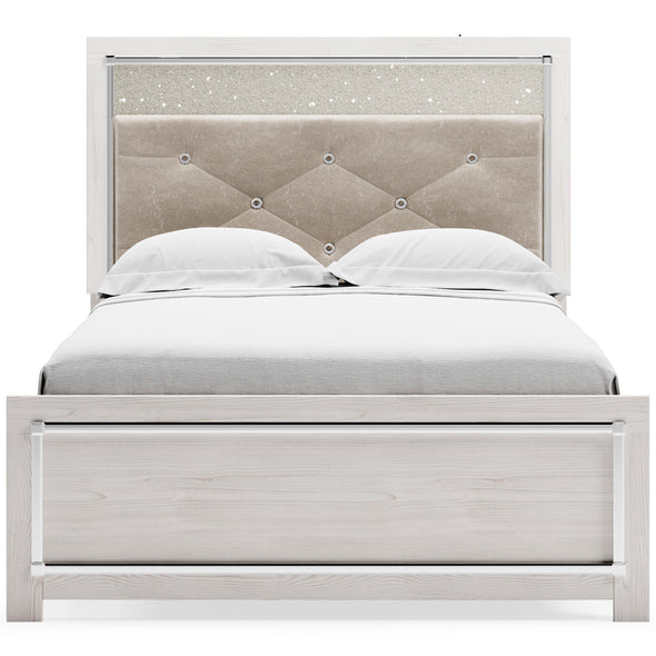 Altyra White LED Upholstered Panel Youth Bedroom Set - Luna Furniture