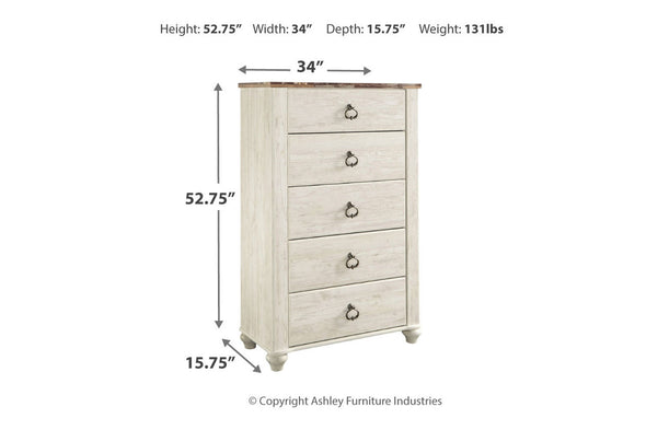 Willowton Two-tone Chest of Drawers - Ashley - Luna Furniture