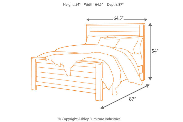 Willowton Whitewash Queen Panel Bed -  - Luna Furniture
