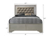 Lyssa Champagne Queen LED Upholstered Panel Bed