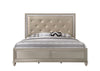 Lila Champagne King Upholstered Panel Bed
