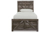 Wynnlow Gray Twin Crossbuck Panel Bed -  - Luna Furniture