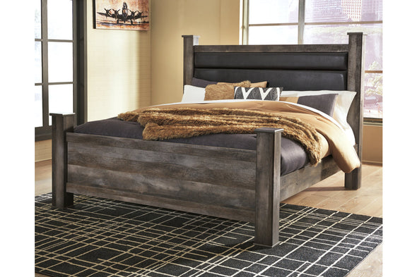 Wynnlow Gray King Poster Bed -  - Luna Furniture