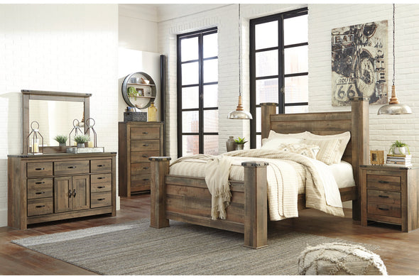 Trinell Brown Queen Poster Bed -  - Luna Furniture