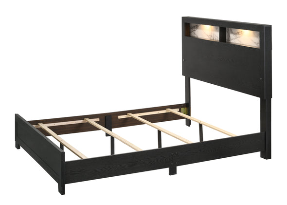 Cadence Black Queen LED Panel Bed