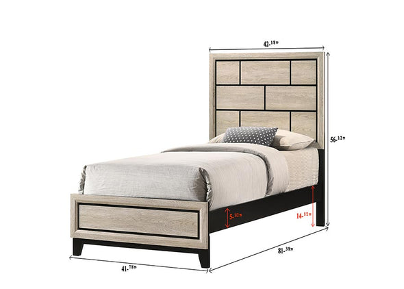 Akerson Gray Twin Panel Bed - Luna Furniture