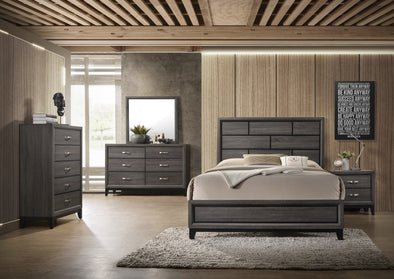 Akerson Gray Panel Bedroom Set - Luna Furniture