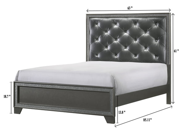 Kaia Gray Queen Panel Bed