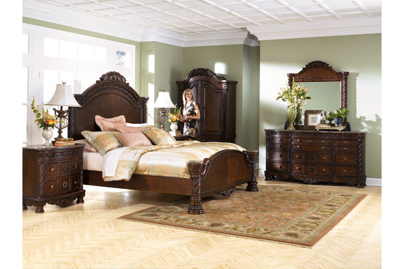 North Shore Dark Brown Queen Panel Bed -  - Luna Furniture