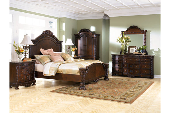 North Shore Dark Brown King Panel Bed -  - Luna Furniture