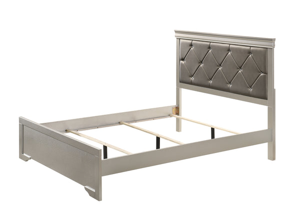 Amalia Silver Upholstered Panel Bedroom Set - Luna Furniture