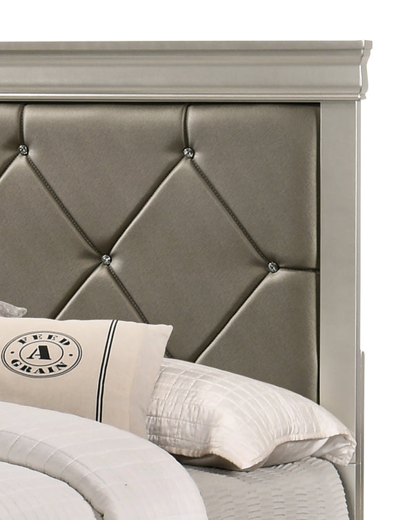 Amalia Silver Full Panel Bed - Luna Furniture