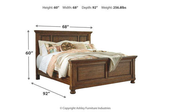 Flynnter Medium Brown Queen Panel Bed -  - Luna Furniture