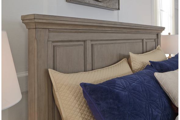 Lettner Light Gray Queen Panel Bed - Ashley - Luna Furniture
