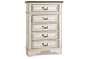 Realyn Chipped White Chest of Drawers -  - Luna Furniture