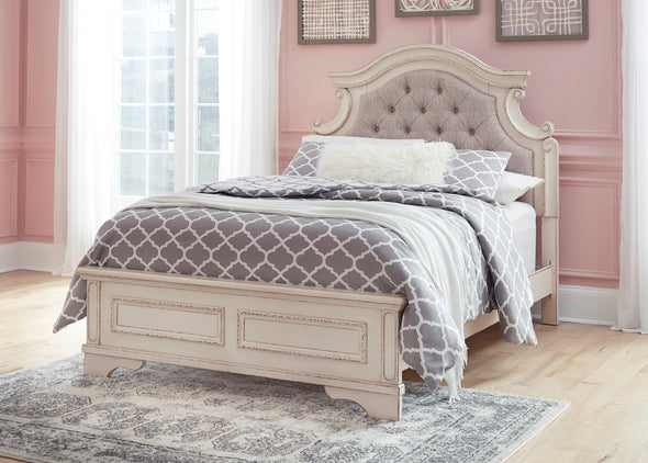 Realyn Chipped White Youth Upholstered Bedroom Set - Luna Furniture