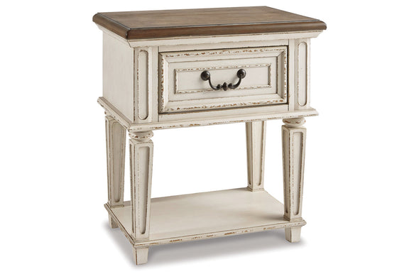 Realyn Chipped White Nightstand -  - Luna Furniture