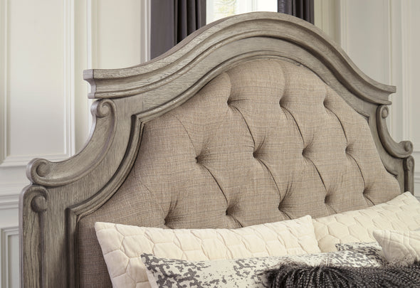 Lodenbay Antique Gray Upholstered Panel Bedroom Set