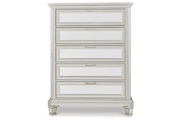 Lindenfield Silver Chest of Drawers - Ashley - Luna Furniture