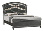 Adira Gray King LED Upholstered Panel Bed - Luna Furniture