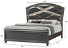 Adira Gray King LED Upholstered Panel Bed - Luna Furniture