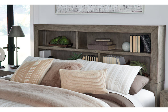 Anibecca Weathered Gray King Bookcase Bed