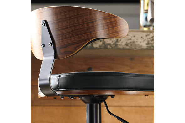 Bellatier Brown/Black Adjustable Height Barstool -  - Luna Furniture
