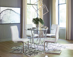Madanere White-Chrome 5-Piece Dining Room Set - Luna Furniture