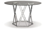 Madanere Chrome Finish Dining Table -  - Luna Furniture